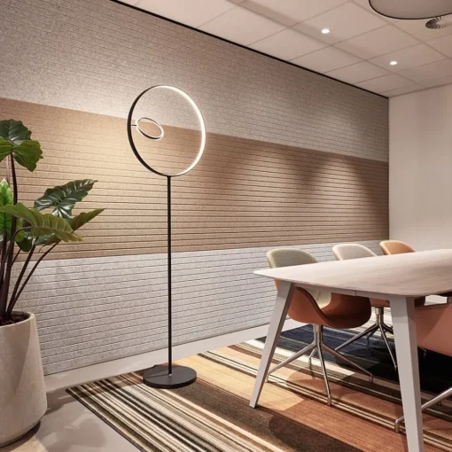 Design vloerlamp zwart met dubbele LED ring>Straluma Sale
