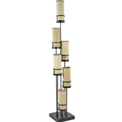 Design vloerlamp zwart met webbing kappen>Straluma Outlet
