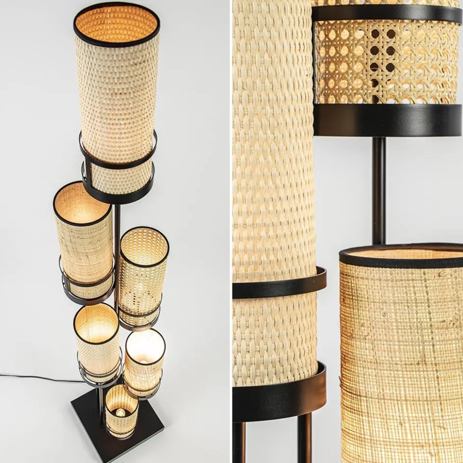 Design vloerlamp zwart met webbing kappen>Straluma Outlet