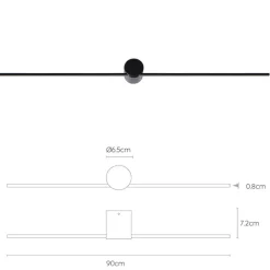 Design wandlamp badkamer LED zwart 90 cm></noscript>Straluma Clearance