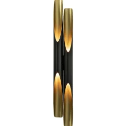 Design wandlamp Pipes mat zwart met goud></noscript>Straluma