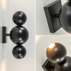 Design wandlamp textured black inclusief LED></noscript>Straluma