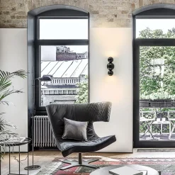 Design wandlamp textured black inclusief LED></noscript>Straluma