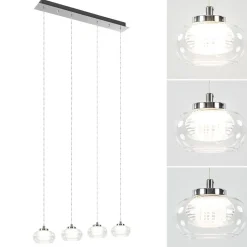Dimbare LED hanglamp chroom met helder glas></noscript>Straluma Outlet