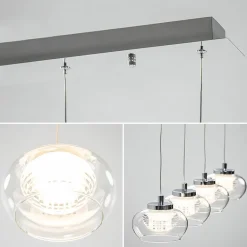 Dimbare LED hanglamp chroom met helder glas></noscript>Straluma Outlet