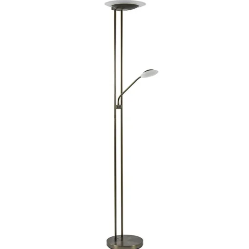 Dimbare LED uplighter met leeslamp donker brons>Straluma Sale