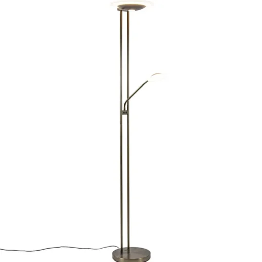 Dimbare LED uplighter met leeslamp donker brons>Straluma Sale