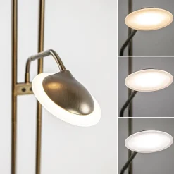 Dimbare LED uplighter met leeslamp donker brons></noscript>Straluma Sale