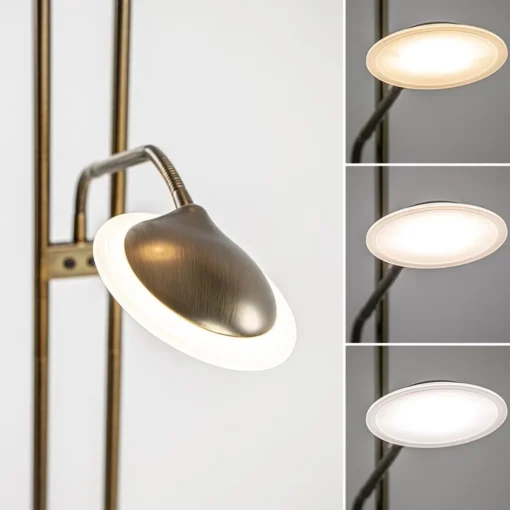 Dimbare LED uplighter met leeslamp donker brons>Straluma Sale
