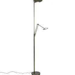 Dimbare LED uplighter met leeslamp donker brons>Straluma Discount