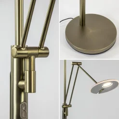 Dimbare LED uplighter met leeslamp donker brons></noscript>Straluma Discount