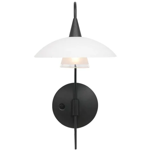 Dimbare LED wandlamp zwart met witte schotel>Straluma Hot