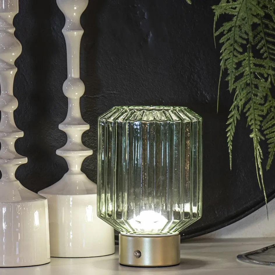 Dimbare tafellamp op batterij groen/goud>Straluma New