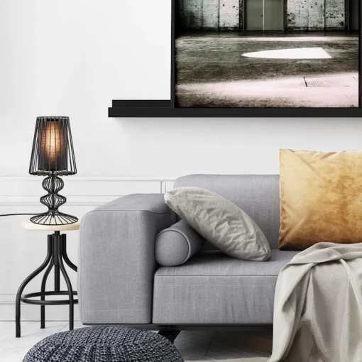 Draad tafellamp zwart met cilinder kap>Straluma Clearance
