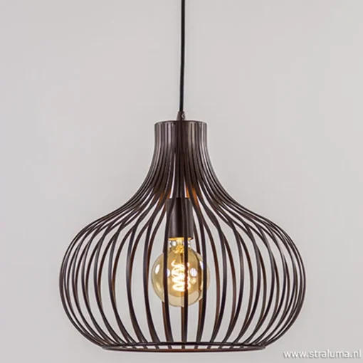 Draadhanglamp landelijk brons-bruin 38cm>Straluma Outlet