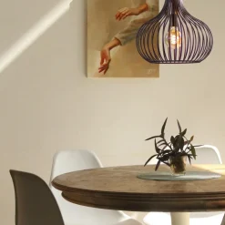Draadhanglamp landelijk brons-bruin 38cm></noscript>Straluma Outlet