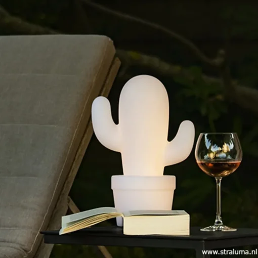 Draadloze LED tafellamp cactus wit>Straluma Hot