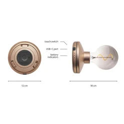Draadloze wandlamp oplaadbaar goud met smoke>Straluma Outlet