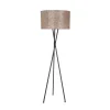 Driepoot schelpen vloerlamp zwart met bruin en goud>Straluma