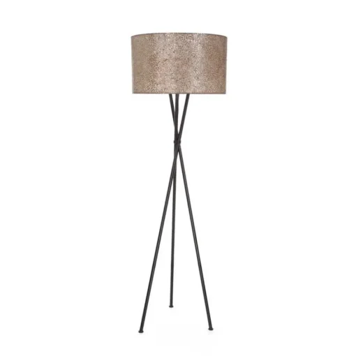 Driepoot schelpen vloerlamp zwart met bruin en goud>Straluma