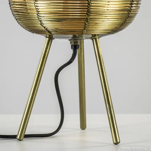 Driepoot tafellamp antiek brons Light & Living>Straluma Hot