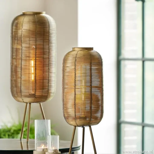Driepoot tafellamp antiek brons Light & Living>Straluma Hot