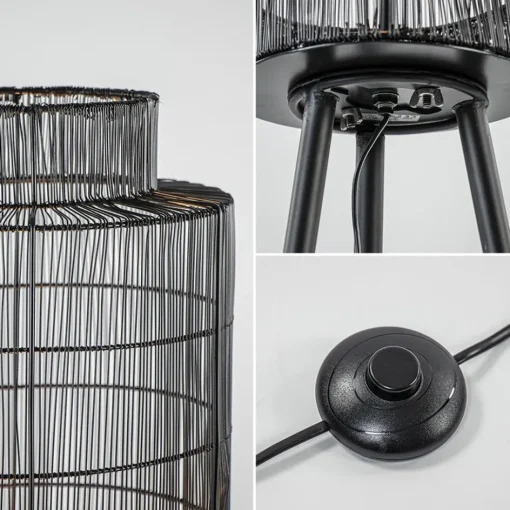 Driepoot vloerlamp Gruaro zwart met brons>Straluma