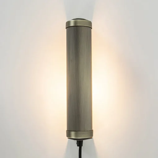 E14 wandlamp mat antiek brass met snoer>Straluma Online