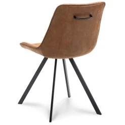 Eetkamerstoel microleder Bull camel met zwarte poot></noscript>Straluma Online