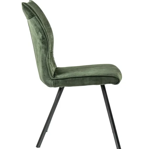 Eetkamerstoel velvet groen met zwart>Straluma Discount
