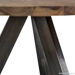 Eettafel Acaciahout 3-poot zwart  Ø120></noscript>Straluma Discount