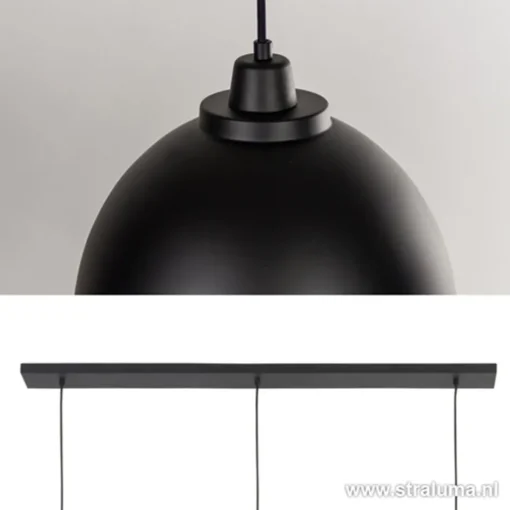 Eettafel hanglamp Kylie 3- lichts zwart-goud>Straluma Discount