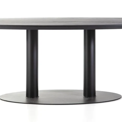Eettafel ovaal zwart eiken met metalen poot 300x120 cm>Straluma New