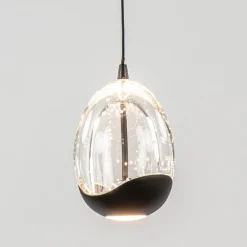 Eettafelhanglamp Clear Egg met zwart inclusief LED></noscript>Straluma Online