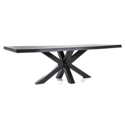 Eiken boomstam tafel met spinpoot zwart 240x100 cm>Straluma Outlet