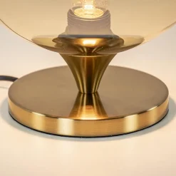 Elegante tafellamp donker goud met amber glazen bol 25 cm></noscript>Straluma