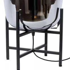 Elegante tafellamp zwart frame met smoke glazen kap></noscript>Straluma Best