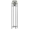 Frame vloerlamp mat zwart met smoke glazen bol>Straluma