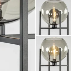 Frame vloerlamp mat zwart met smoke glazen bol></noscript>Straluma