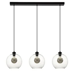 Glazen 3-lichts hanglamp eettafel clear>Straluma New