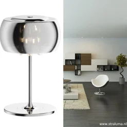 Glazen tafellamp Pearl met chroom></noscript>Straluma