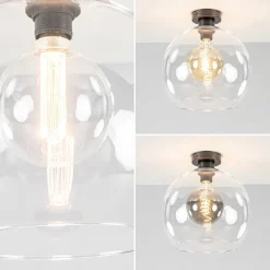 Globe plafondlamp helder glas 30 cm></noscript>Straluma Sale