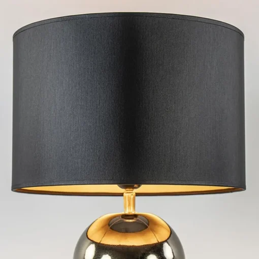 Gouden tafellamp bollen met zwart/gouden kap>Straluma Outlet