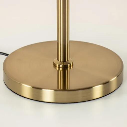 Gouden tafellamp met amber glazen bol 20 cm>Straluma Hot