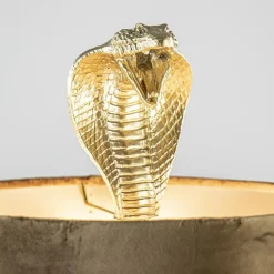 Gouden tafellamp Snake met velours kap></noscript>Straluma Best