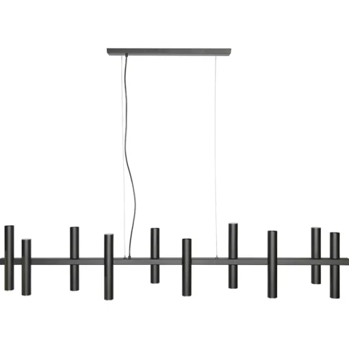 Grote design hanglamp tubes mat zwart 14-lichts>Straluma Clearance