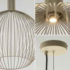 Grote eettafelhanglamp draad mat zand><noscript><img width=