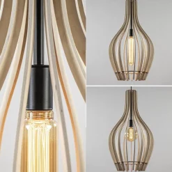 Grote hanglamp blank houten kap met zwart><noscript><img width=