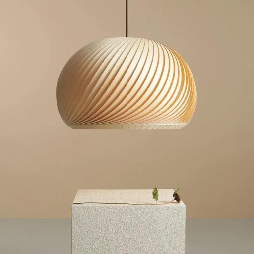Grote hanglamp hout naturel rond 60 cm>Straluma