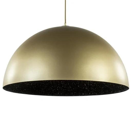 Grote hanglamp koepel mat goud met zwart 70 cm>Straluma Sale